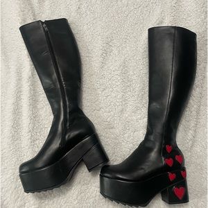 Platform Knee high Boots, w/ Hearts!